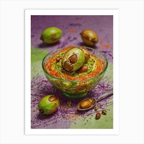 Pistachios In A Bowl 4 Art Print