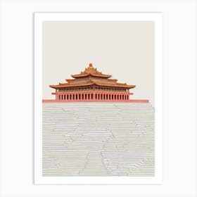 Chiang Kai Shek Memorial Hall Taipei Boho Landmark Illustration Art Print