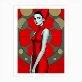 Creative Red Women Illustration Art Print