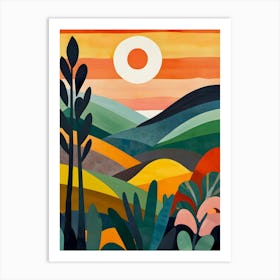 Sunrise Over Rolling Hills Affiche