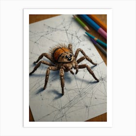 Spider Drawing Art Print