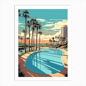 Myrtle Beach South Carolina, Usa, Flat Illustration 1 Art Print