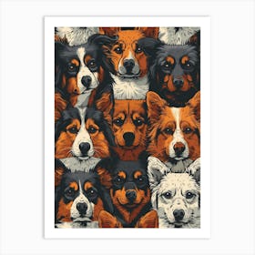 Perfectly Repeatable Artwork With Cute Dog Faces 12 Art Print