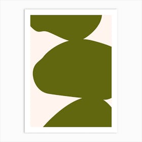 Abstract Bauhaus Shapes 2 Olive Art Print