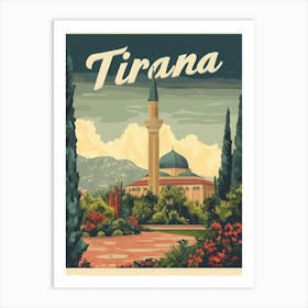 Aihrgdesign A Classic 1960s Travel Poster For Tirana Art Print