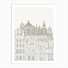 Gamla Stan (Old Town) 1 Stockholm Boho Landmark Illustration Art Print