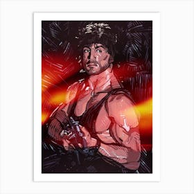 Sylvester Stallone Rambo Art Print