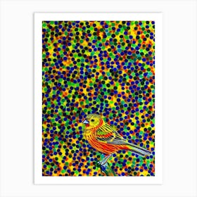 Yellowhammer Yayoi Kusama Style Illustration Bird Art Print