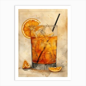 Orange Juice Cocktail Art Print