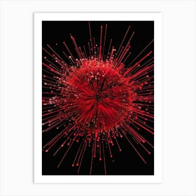 Abstract Red Sphere Art Print