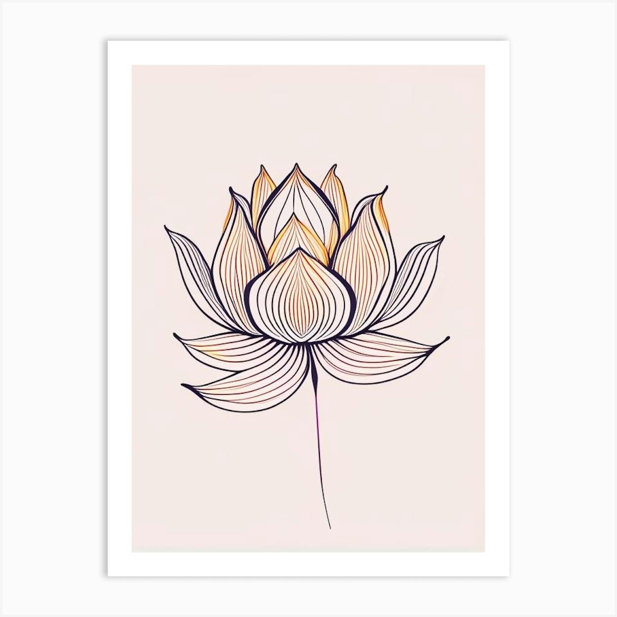 Lotus flower line art ink hi-res stock photography and images - Alamy