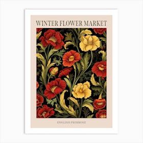 English Primrose 4 Winter Flower Market Poster Art Print