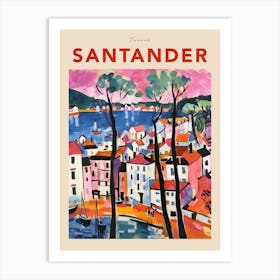 Santander Spain 5 Fauvist Travel Poster Art Print