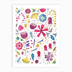 Watercolor Flowers Art Print