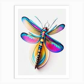 Common Whitetail Dragonfly Tattoo 1 Art Print