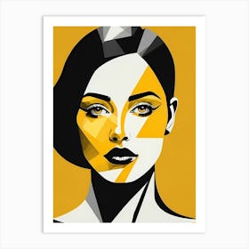 Minimalism Geometric Woman Portrait Pop Art (51) Art Print