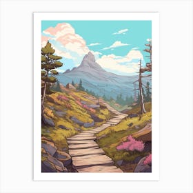 Mount Kinabalu Malaysia Hike Illustration Art Print