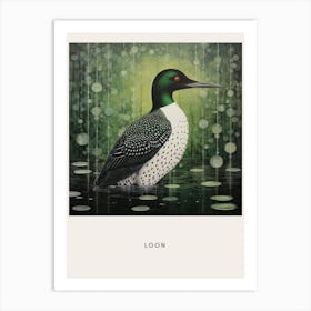 Ohara Koson Inspired Bird Painting Loon 2 Poster Art Print