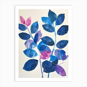 'Blue Leaves' 11 Art Print