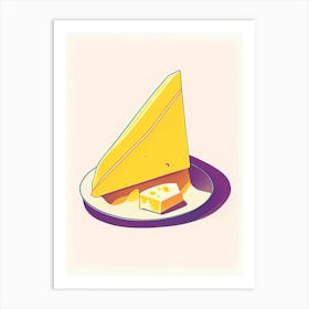 Raclette Cheese Dairy Food Minimal Line Drawing Art Print