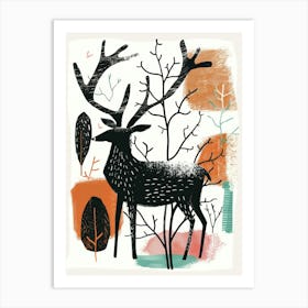 Deer In The Woods 6 Art Print