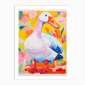 Colourful Bird Painting Goose 4 Art Print
