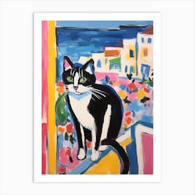 Painting Of A Cat In Algarve Portugal 3 Art Print