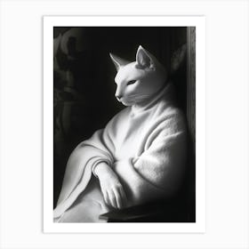 Cat In A Blanket Art Print