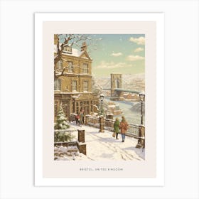 Vintage Winter Poster Bristol United Kingdom Art Print