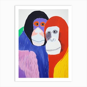 Colourful Kids Animal Art Orangutan 1 Art Print