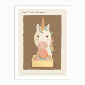 Unicorn & Rainbow Sprinkle Donuts 1 Poster Art Print