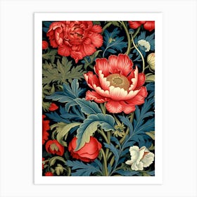 Floral Wallpaper 373 Art Print