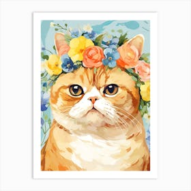 Exotic Shorthair Cat With A Flower Crown Painting Matisse Style 2 Art Print