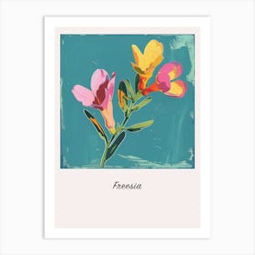 Freesia 2 Square Flower Illustration Poster Art Print