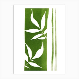 Green elder leaf lines Art Print