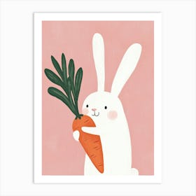 Bunny Holding Carrot Art Print