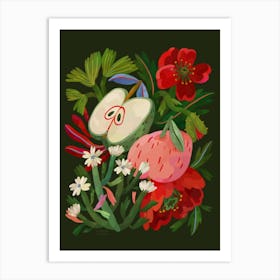 Apples And Poppy Art Print