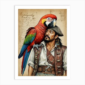 Pirate Parrot Art Print