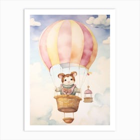 Baby Mouse 2 In A Hot Air Balloon Art Print