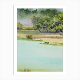 Ranthambore National Park India Water Colour Poster Art Print
