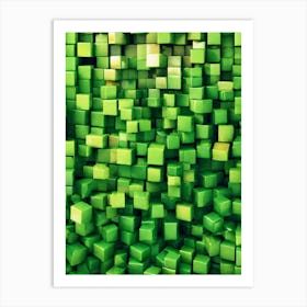 Green Cubes Art Print
