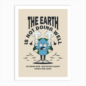 Retro Wall Art Vintage Decor Retro Cartoon Retro Vintage Wall Art The Earth Is Not Doing Well Trendy Retro Poster Art Print