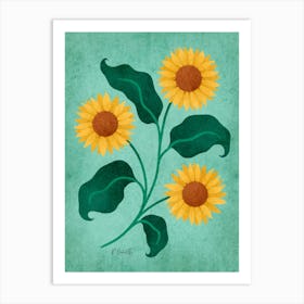 Golden Sunflowers Art Print