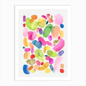 Watercolour Abstract Palette Acid Colorful Art Print