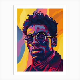 Old School Black Man 70's Aesthetic Art Print