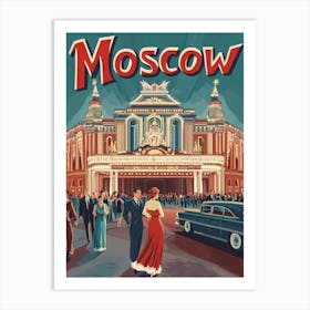 Aihrgdesign A Retro Travel Poster For Moscow Featuring The Bo 27609aae 787a 45ca A5ec 8a52e7caf872 0 Art Print