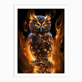 Fire Owl Art Print