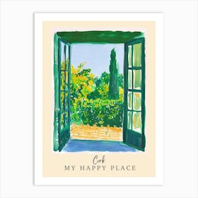 My Happy Place Cork 3 Travel Poster Art Print