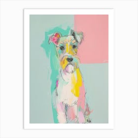 Pastel Sealyham Terrier Dog Line Illustration 3 Art Print