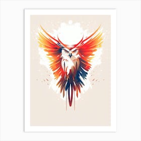 Owl Minimalist Abstract 1 Art Print